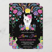 Chic Llama Fun Mexican Floral 1st Birthday Party 