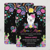 Chic Llama Mama Mexicaanse Bloem Baby Shower Meisj