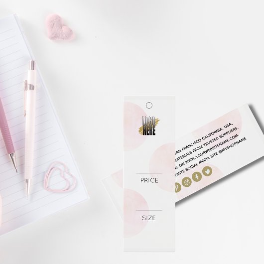 Chic Logo Blush Circles Mode Kledingprijs Label Mini Visitekaartjes