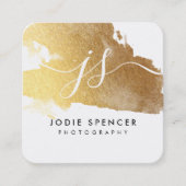 CHIC LOGO elegante  glamoureuze gouden inktmarkeri Vierkante Visitekaartje (Voorkant)