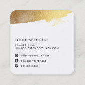 CHIC LOGO elegante  glamoureuze gouden inktmarkeri Vierkante Visitekaartje (Achterkant)