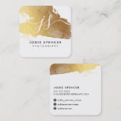 CHIC LOGO elegante  glamoureuze gouden inktmarkeri Vierkante Visitekaartje (Voorkant / Achterkant)