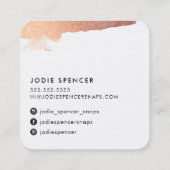 CHIC LOGO elegante  glamoureuze rozen gouden inkt Vierkante Visitekaartje (Achterkant)