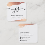 CHIC LOGO elegante  glamoureuze rozen gouden inkt Vierkante Visitekaartje (Voorkant / Achterkant)