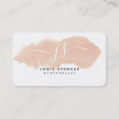 CHIC LOGO elegante  initiaal blush waterverf Visitekaartje (Voorkant)