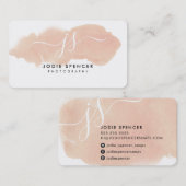 CHIC LOGO elegante  initiaal blush waterverf Visitekaartje (Voorkant / Achterkant)