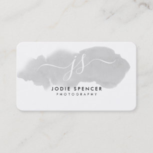 CHIC LOGO elegante  initiaal grijze waterverf Visitekaartje