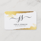 CHIC LOGO Luxe  initialen gouden geborstelde inkt Visitekaartje (Voorkant)