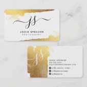 CHIC LOGO Luxe  initialen gouden geborstelde inkt Visitekaartje (Voorkant / Achterkant)