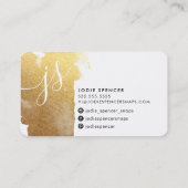 CHIC LOGO Luxe  initialen gouden geborstelde inkt Visitekaartje (Achterkant)