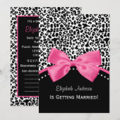 Chic Lopard Print Vrijgezellenfeest met roze lint Kaart (Voorkant / Achterkant)