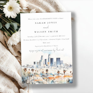 Chic Los Angeles, Californië Waterverf Verloving Kaart