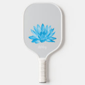 chic lotus baby blue personalized script pickleball paddle (Voorkant)