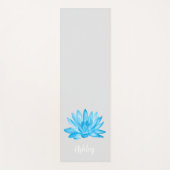 chic lotus baby blue personalized script yogamat (Voorkant)