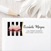 Chic Lotus, Black Stripes Address Label (Insitu)