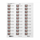 Chic Lotus, Black Stripes Address Label (Full Sheet)