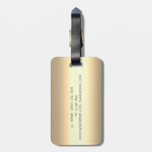 Chic Lotus Flower Gold Bagagelabel (Achterkant verticaal)