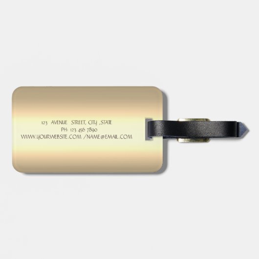 Chic Lotus Flower Gold Bagagelabel (Achterkant horizontaal)