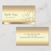 Chic Lotus Flower Yoga Instructor Gold Visitekaartje (Voorkant / Achterkant)