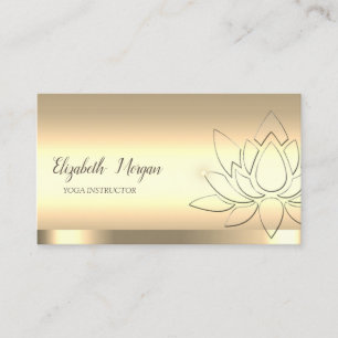 Chic Lotus Flower Yoga Instructor Gold Visitekaartje