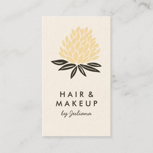 Chic Lotus Flowers minimalist Natural Cream Visitekaartje (Voorkant)