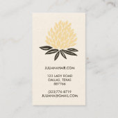 Chic Lotus Flowers minimalist Natural Cream Visitekaartje (Achterkant)