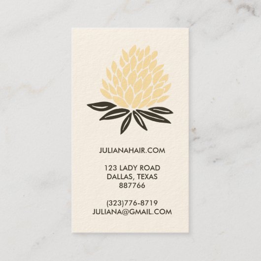 Chic Lotus Flowers minimalist Natural Cream Visitekaartje (Achterkant)