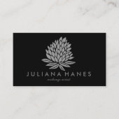 Chic Lotus Flowers minimalistisch grijs zwart Visitekaartje (Voorkant)