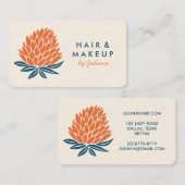Chic Lotus Flowers minimalistisch Oranje blauw Visitekaartje (Voorkant / Achterkant)