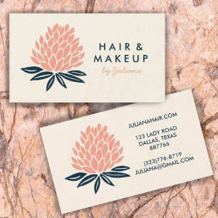 Chic Lotus Flowers minimalistisch roze blauw Visitekaartje