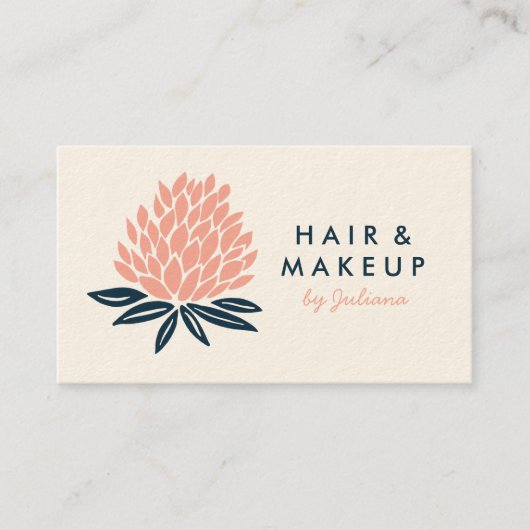 Chic Lotus Flowers minimalistisch roze blauw Visitekaartje (Voorkant)