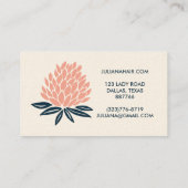 Chic Lotus Flowers minimalistisch roze blauw Visitekaartje (Achterkant)