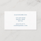 Chic Lotus Flowers Oranje blauw Visitekaartje (Achterkant)