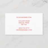 Chic Lotus Flowers Oranje Rood Paars Visitekaartje (Achterkant)