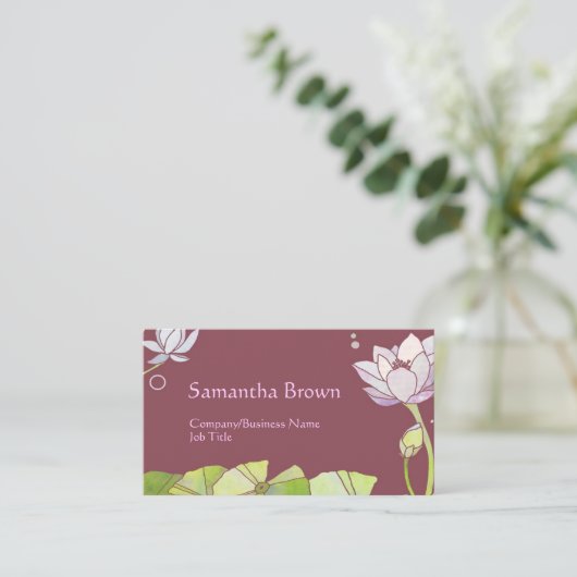Chic lotus massagetherapie visitekaartje (Staand voorkant)