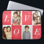 Chic Love 4 Foto Collage Laptop Sleeve<br><div class="desc">Schuif uw favoriete foto's uit met deze stijlvolle 4-fotocollage die "Liefde" zegt.</div>