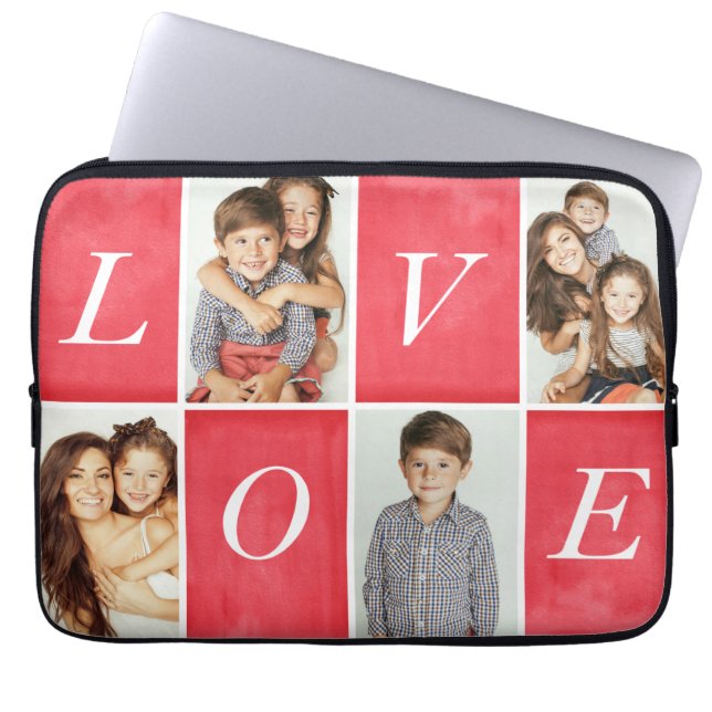 Chic Love 4 Foto Collage Laptop Sleeve (Voorkant)