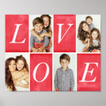 Chic Love 4 Foto Collage Poster<br><div class="desc">Laat je favoriete foto's zien met dit stijlvolle 4-fotocollage poster dat "Liefde" zegt.</div>