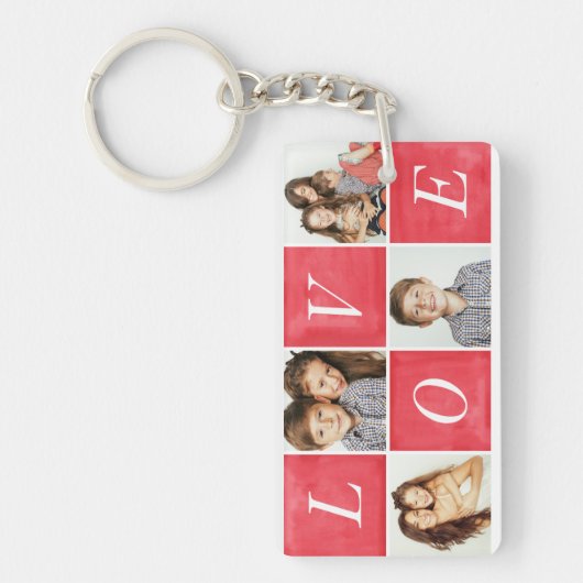 Chic Love 4 Foto Collage Sleutelhanger (Voorkant)