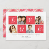 Chic Love 4 Foto Collage Valentijnsdag Feestdagenkaart (Voorkant / Achterkant)