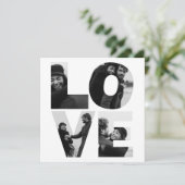 Chic LOVE aangepaste fotoserie of paar Feestdagenkaart (Staand voorkant)