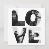 Chic LOVE aangepaste fotoserie of paar Feestdagenkaart (Voorkant)