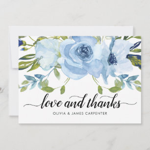 Chic Love and Bedankt Dusty Blue Floral Waterverf