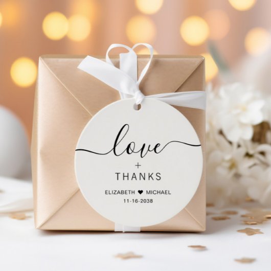 Chic Love And Thanks Crème Trouw Bedankjes Labels