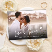 Chic Love and Thanks Script 2 Photo Script Wedding Bedankkaart