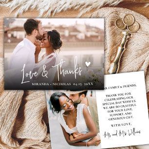 Chic Love en Dank Script 2 Foto Script Huwelijk Bedankkaart