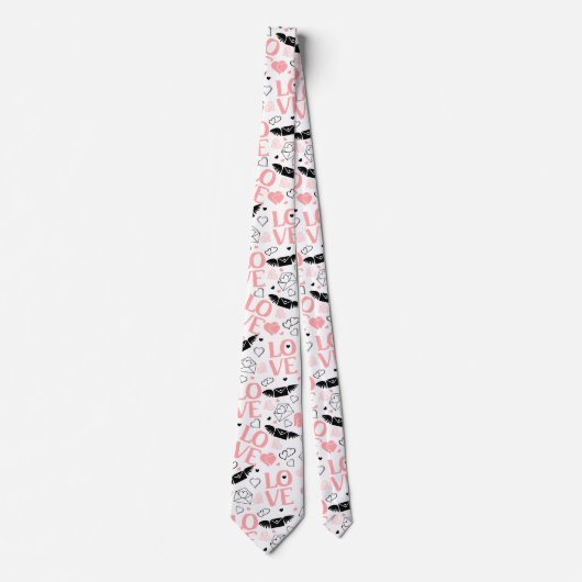 Chic Love Lettering Hand Drawn Heart Tie Stropdas (Voorkant)