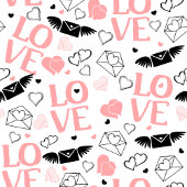 Chic Love Lettering Hand Drawn Heart Tie Stropdas