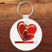 Chic Love Loading Red Hearts Personalized Weddensc Sleutelhanger (Voorkant)
