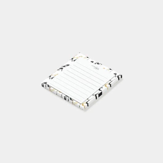 Chic LOVE Patroon A Nota van Monogram Blocnote Post-it® Notes (Schuin)